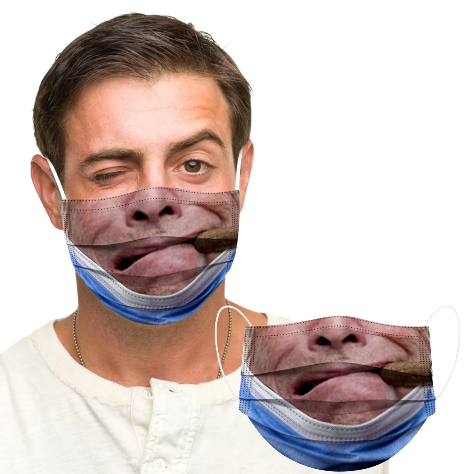 

Unisex Adult Animal Printed Funny Face Mask Disposable Outdoor Mouth Mask Breathable Protect Mask Unisex Protective mask