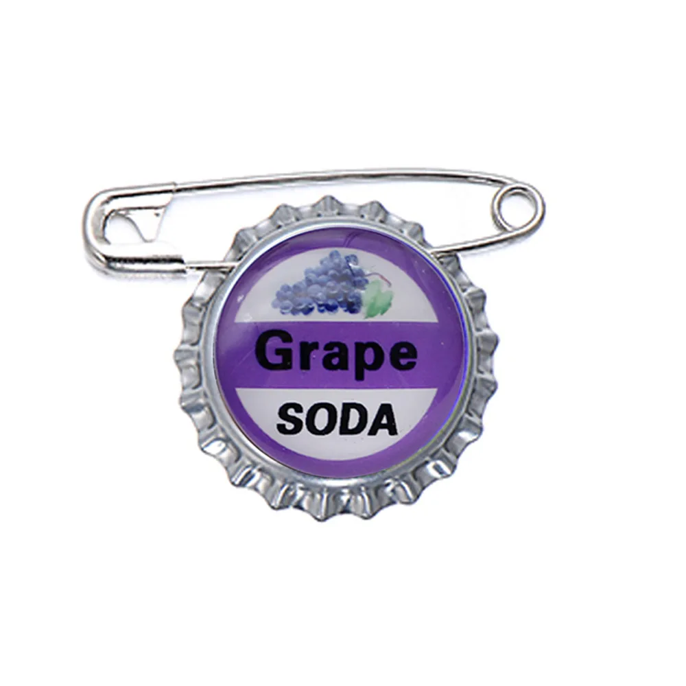 

Colorful Fruit Flavor Soda Bottle Cap Creative Enamel Pins Shirt Backpack DIY Badge Brooch