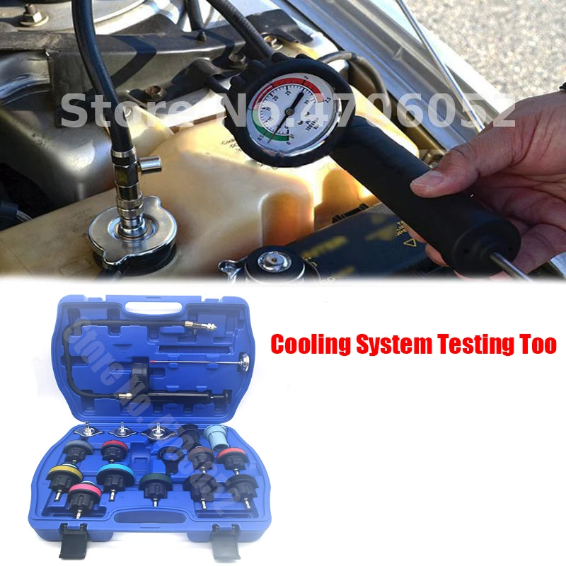 

18pcs Universal Radiator Pressure Tester Tool Kit Cooling System Testing Tool Water Tank Leakage Detector Nylon Material