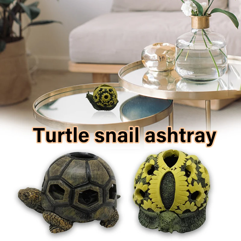 

Ashtray with lid cute turtle snail resin ashtray home and office decoration father's day gift crafts decoration