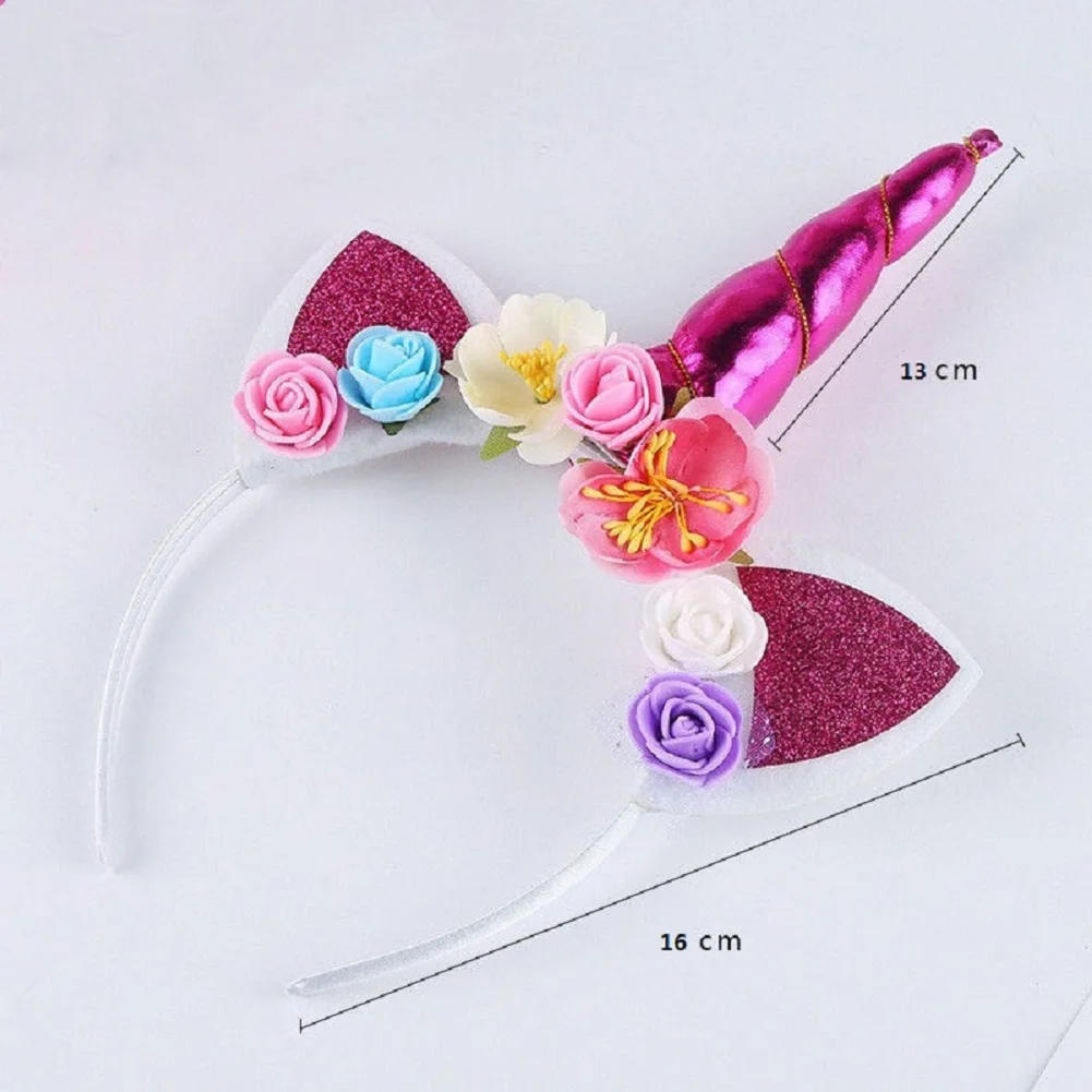 Girls Magical Unicorn Horn Hairbands Colorful Flowers Headwear Children Boy Girl Party Fancy Dress Decorative Gifts |