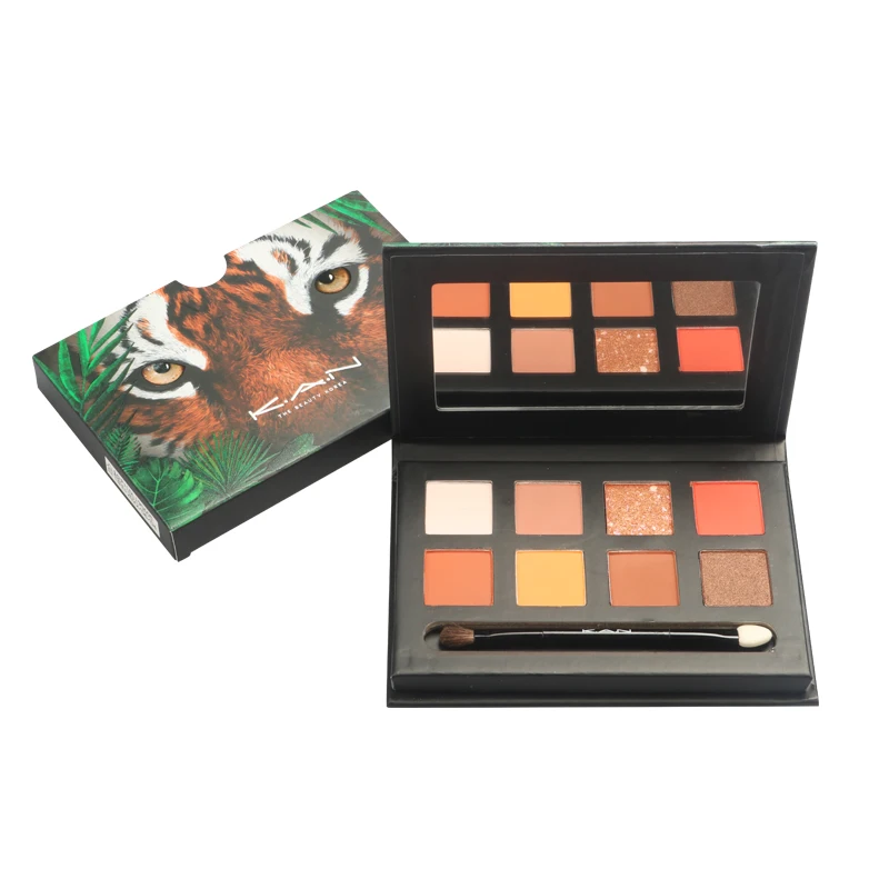 KAN 8 Colors Glitter Matte Eye Shadow Palette High Pigment Animal Pattern Hand-Made Material Cosmetics |
