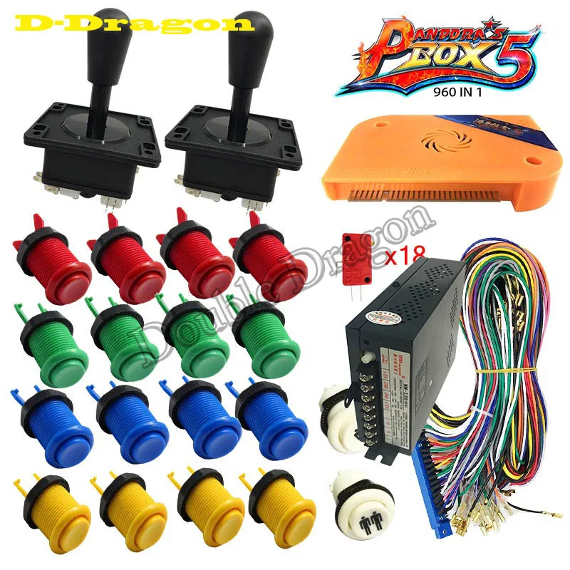 

Diy аркадный шкаф набор для pandora box 5/9 960/1500 в 1 блок питания ZIPPY джойстик HAPP стиль аркадные кнопки аркадная игра pcb