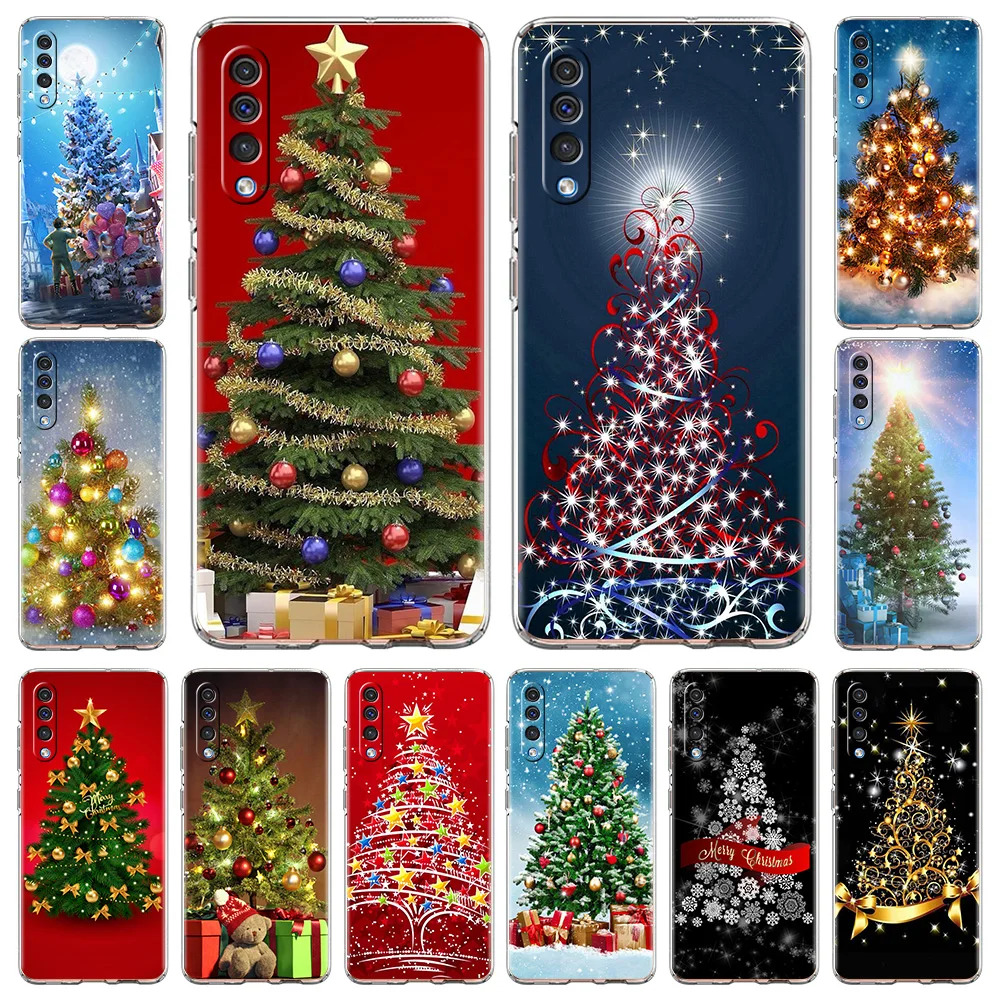 

Merry Christmas tree Luxury Phone Case for Samsung Galaxy A12 A32 A50 A70 A52 A40 A10 A20 A30 Cover Transparent Silicone Shell