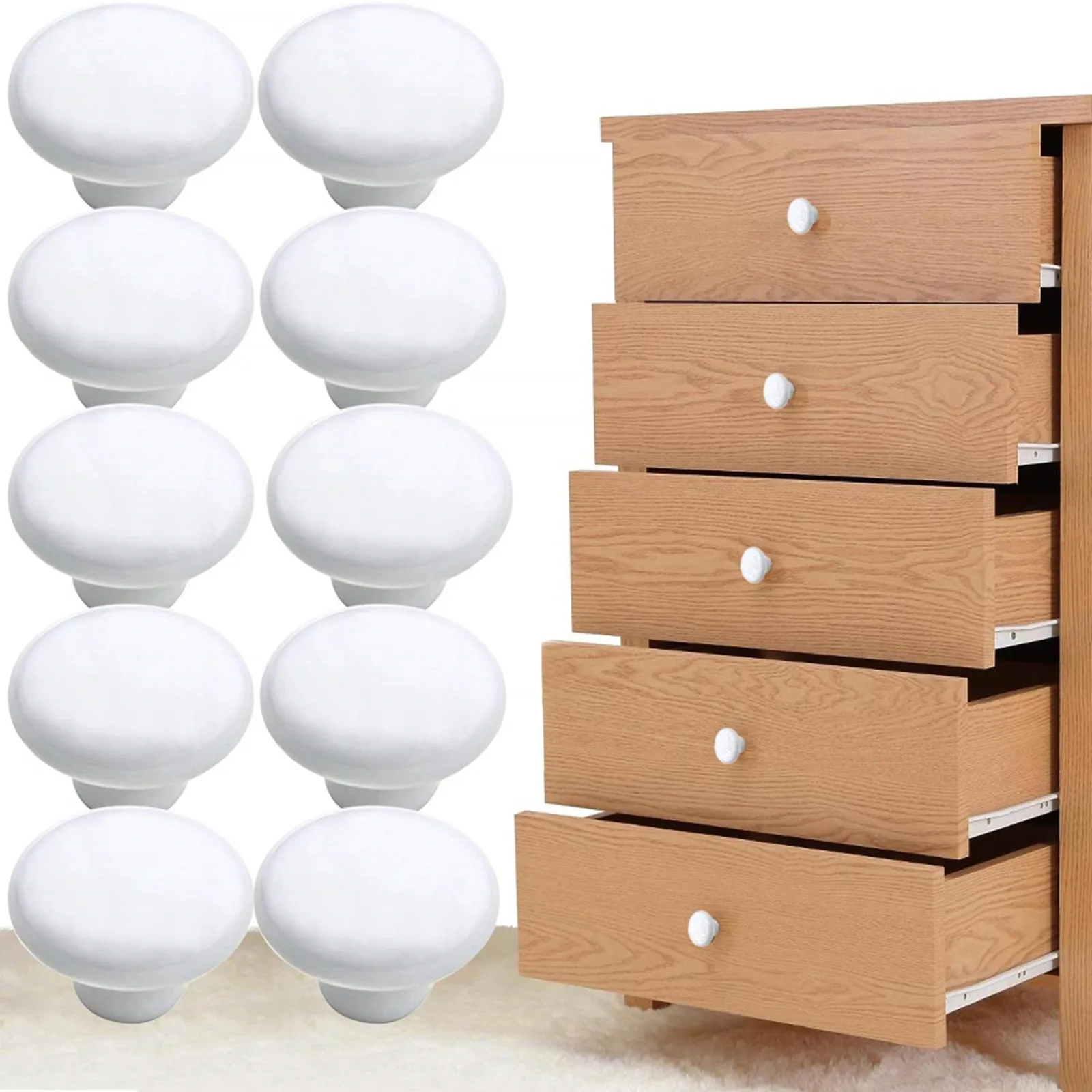 4pcs Cupboard Handles Ceramic Knobs And Drawer Round Kitchen Cabinet Door With Screw Furniture Pulls Knob | Обустройство дома