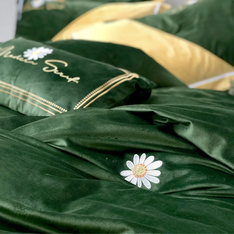 Бархатный осенне-зимний теплый комплект постельного белья 4 шт. фланелевый