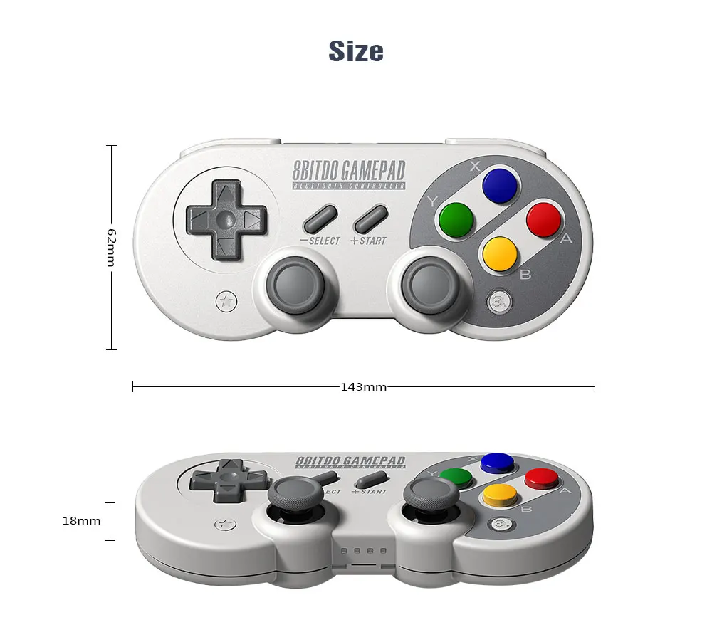 Беспроводной Bluetooth геймпад 8bitdo SF30 Pro с кронштейном для контроллера Nintendo Switch / MacOS