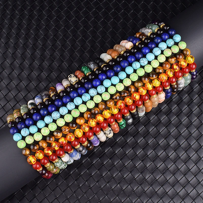 

Reiki 7 Chakra Healing Bead Bracelet Natural Stone Mala Pendant Buddha Balance Bracelets for Women Men Yoga Jewelry Dropshipping