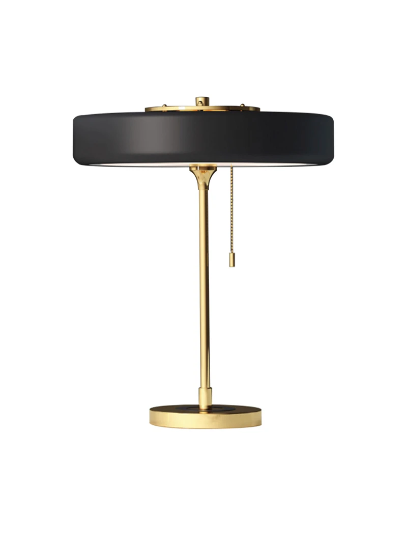 Европейская дизайнерская настольная лампа прикроватная черная E14 Золотая 220 В