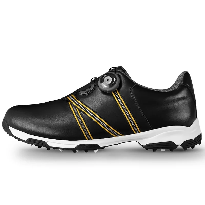 PGM Black Genuine Leather Golf Shoes Mens Waterproof Men England Style Anti-Skid Breathable Sneakers Casual golf shoes men