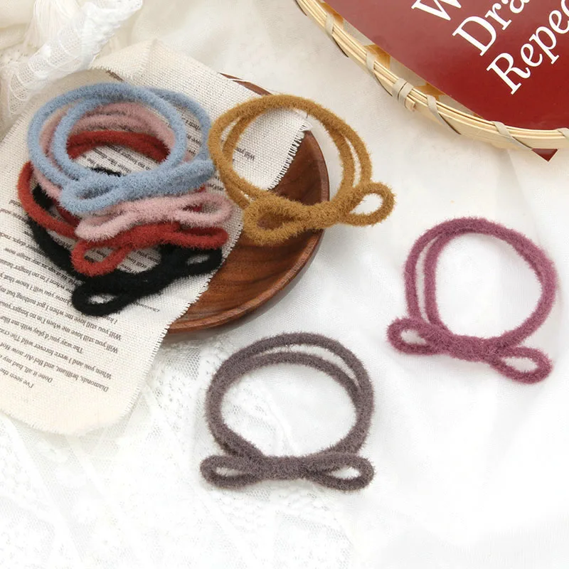 Резинка для волос с кроличьими ушками плюшевая повязка Веревка Сладкий бант |