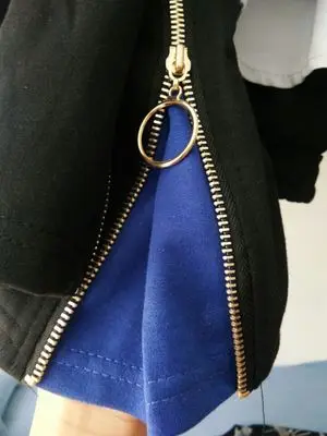 Лоскутные брюки с металлической пряжкой на молнии прямые в японском и корейском