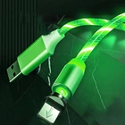 Магнитный зарядный кабель Мобильный телефон для iphone, Micro USB, USB Type-C, со светодиодной подсветкой