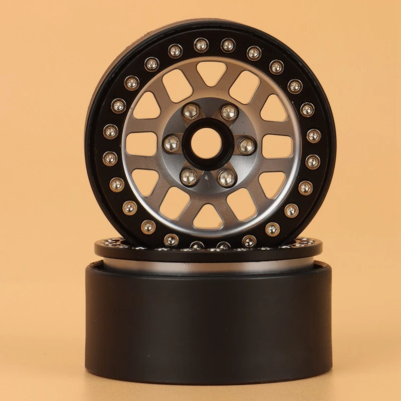 Llantas de cubo de rueda de 12 agujeros, accesorio con abalorios de Metal 1,9 de 4 piezas para 1/10 RC Crawler Axial SCX10 90046 AXI03007 Traxxas TRX4 D90-3