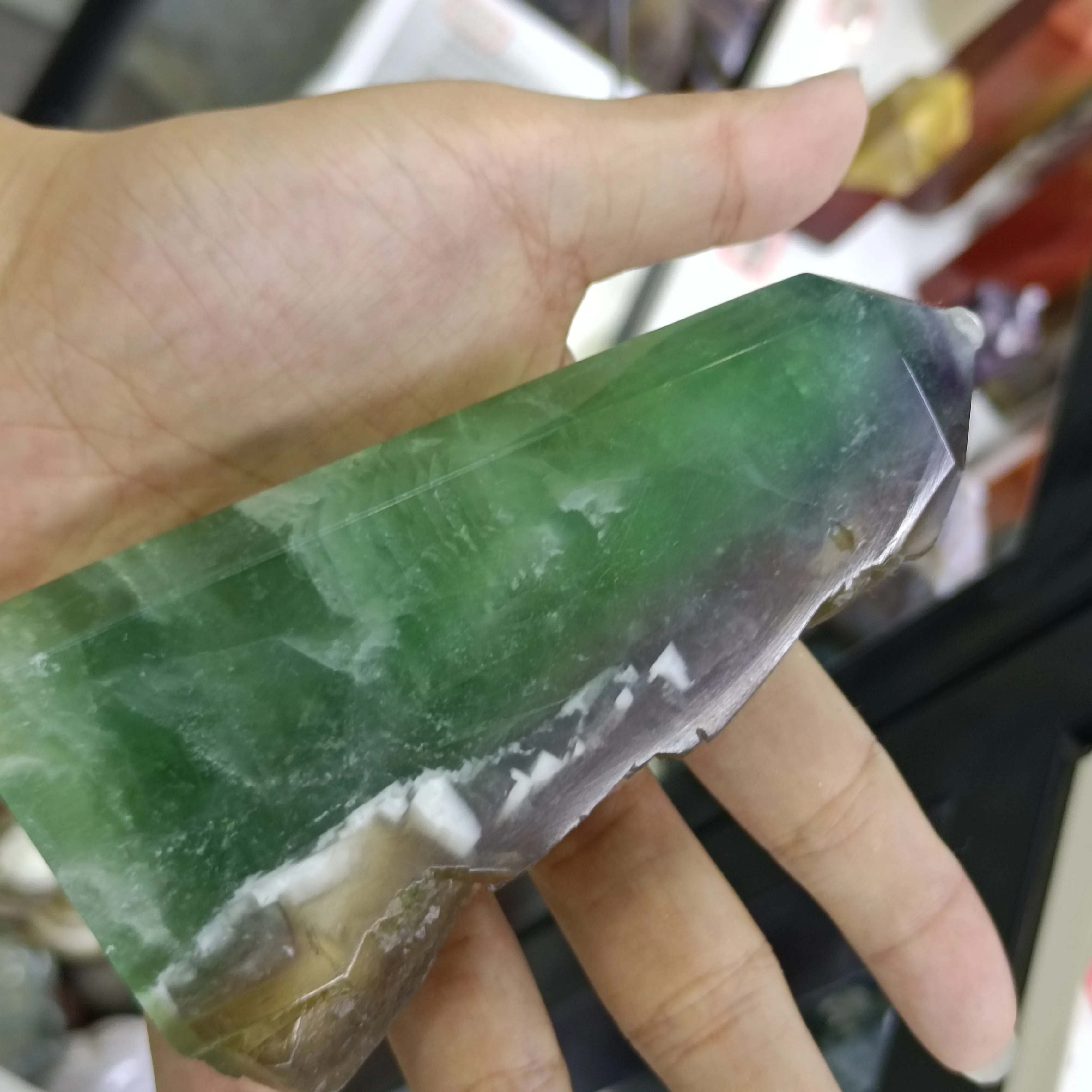 

Natural Watermelon Color Fluorite Crystal Wands Obelisk Points Mineral Specimens Precious Stone Healing Decoration