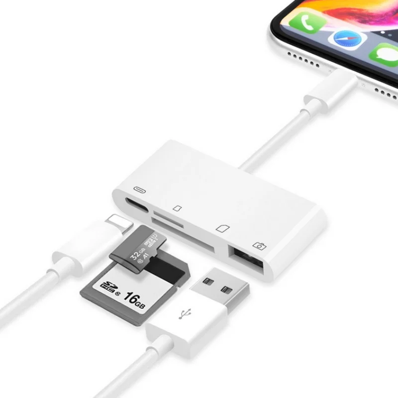 Кардридер Yeesite 4 в 1 кардридер для освещения iPad iPhone iPod к USB/SD/TF OTG Кабель адаптер