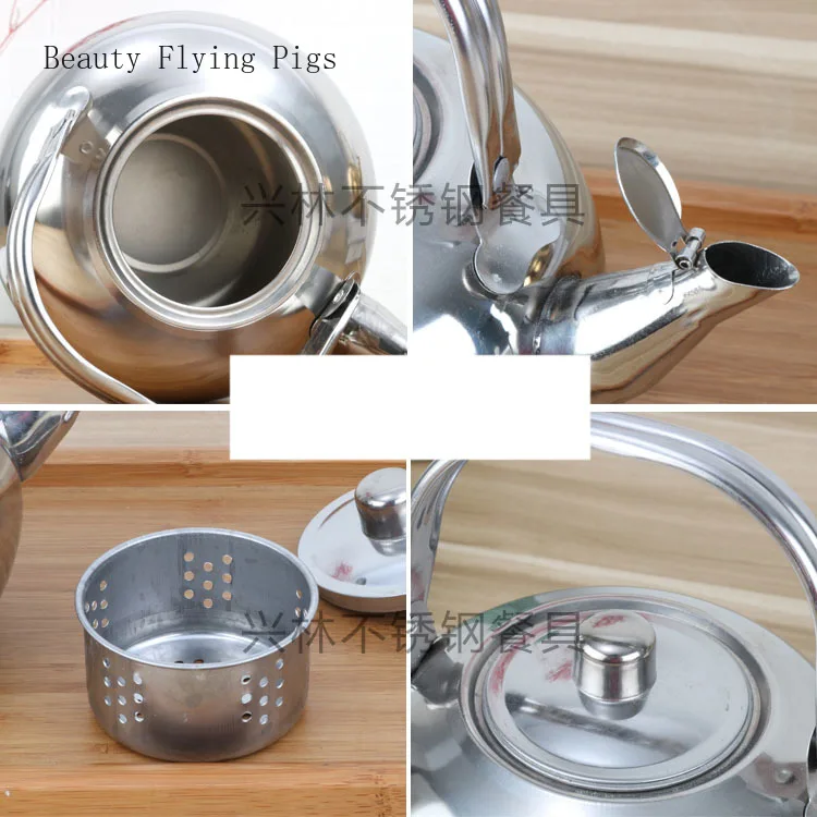 Толстый изысканный чайник из нержавеющей стали желтый с быстрым нагревом для