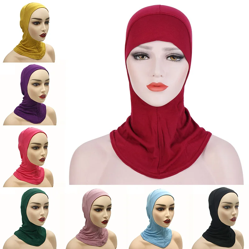 

2023 Women Head Cover Cotton Muslim Headscarf Inner Hijab Caps Islamic Underscarf Ninja Hijab Scarf Hat Cap Ninja Bone Bonnet