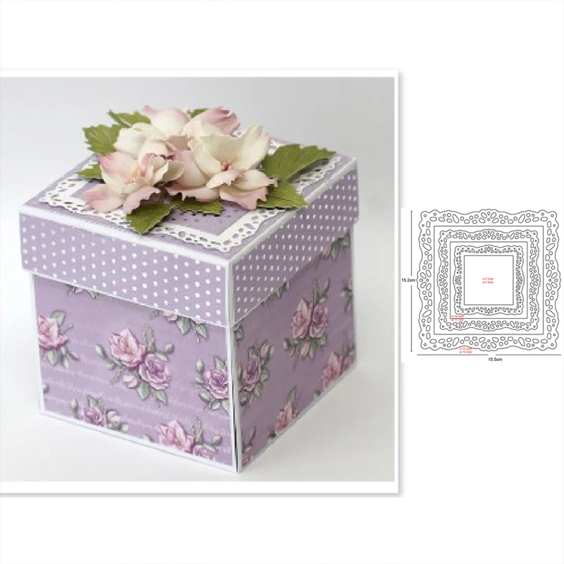 

Customize Dies Lace Square Photo Frame Metal Cutting Dies Scrapbooking Dies Wedding Card Making Diy Embossing Die Cut Craft Dies