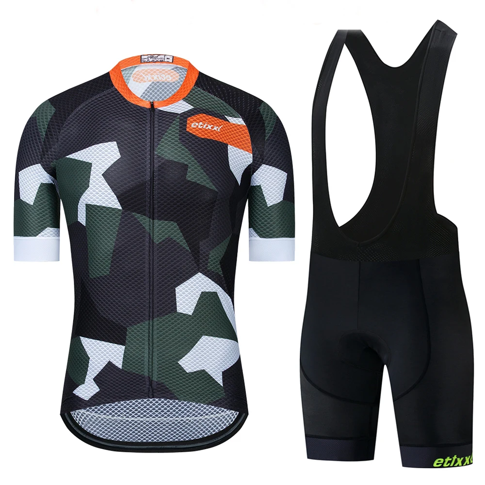 

etixxl 2018 colourburn team aero cycling jersey+ team bib short kit new fabric coolest Suitable for hot summer
