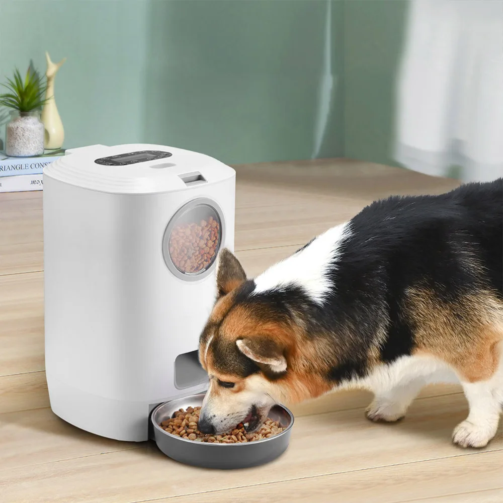 

1pc 4.5L Pet Food Container Smart Automatic Pet Feeder Dog Cat Food Feeder