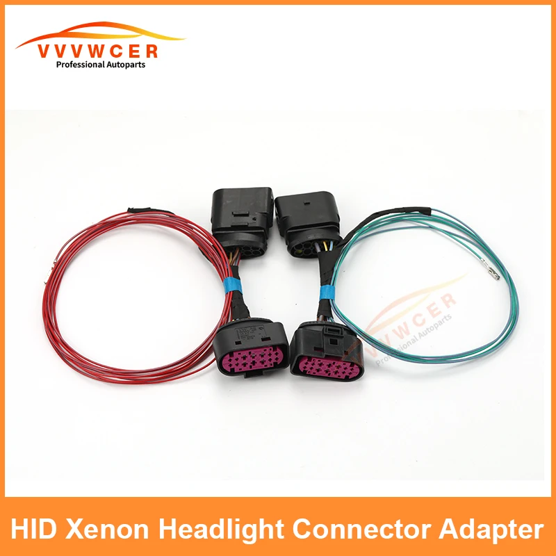 New Original HID Xenon Headlight 10 to 14 Pins Connector Adapter Cable for VW Golf 6 MK6 VI