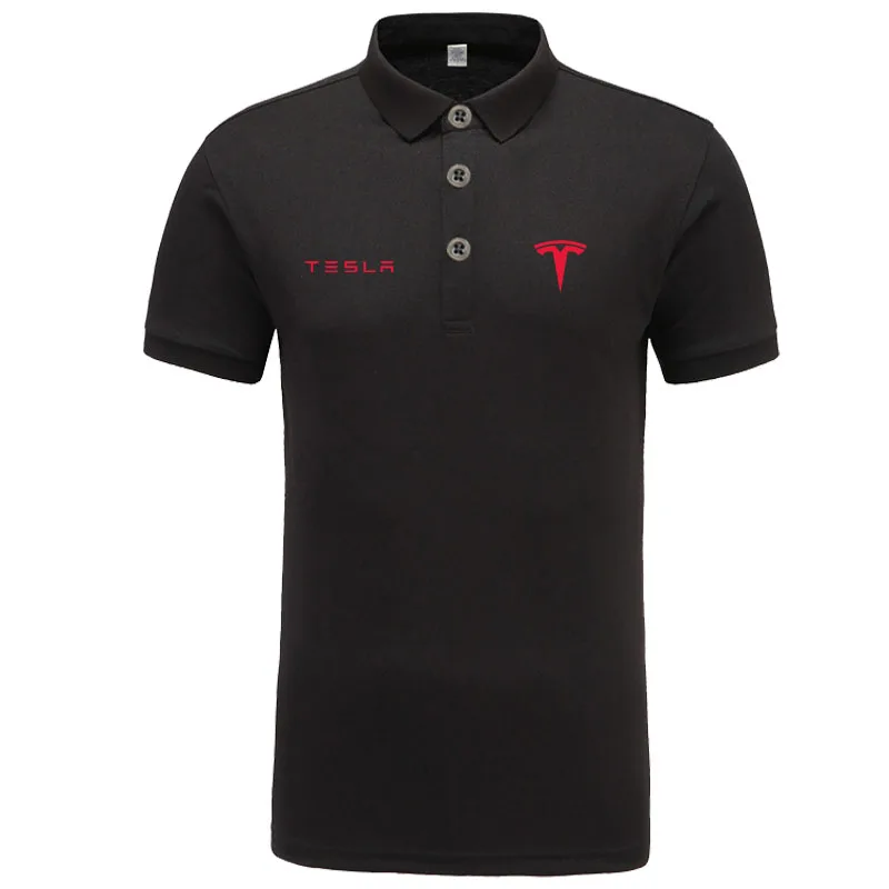 

2021 summer New hot sale Tesla Polo man's shirt tied to fashion Slim Polo short sleeves fashion polo man tops S-3XL