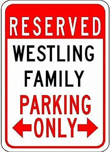 

Metal Retro Wall Decor Unique Art Sign 12x8Inch,Westling Family Parking Tin Street Sign,Sign Warning Plaque Art Decor for Garage