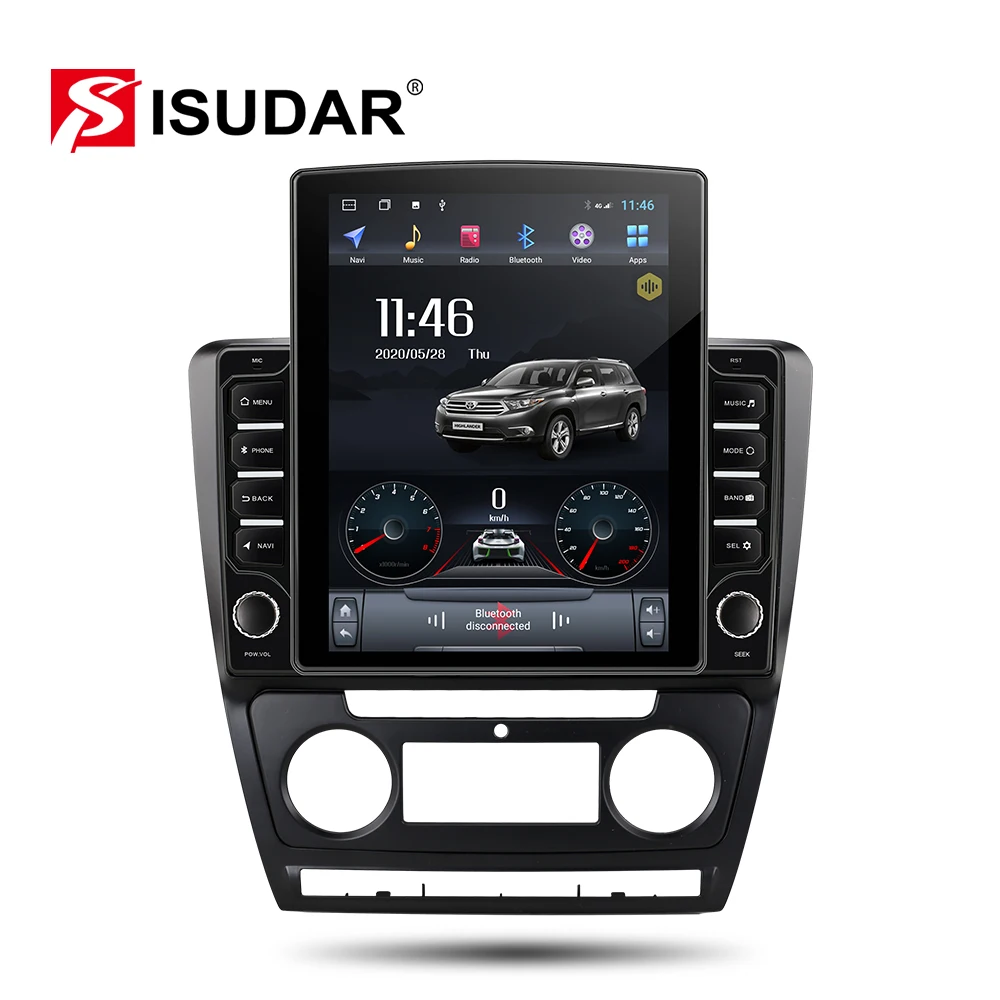 Автомагнитола Isudar H53 4G 1 Din Android для Skoda Octavia 2009 2010 2011 2012 2013 Автомобильный