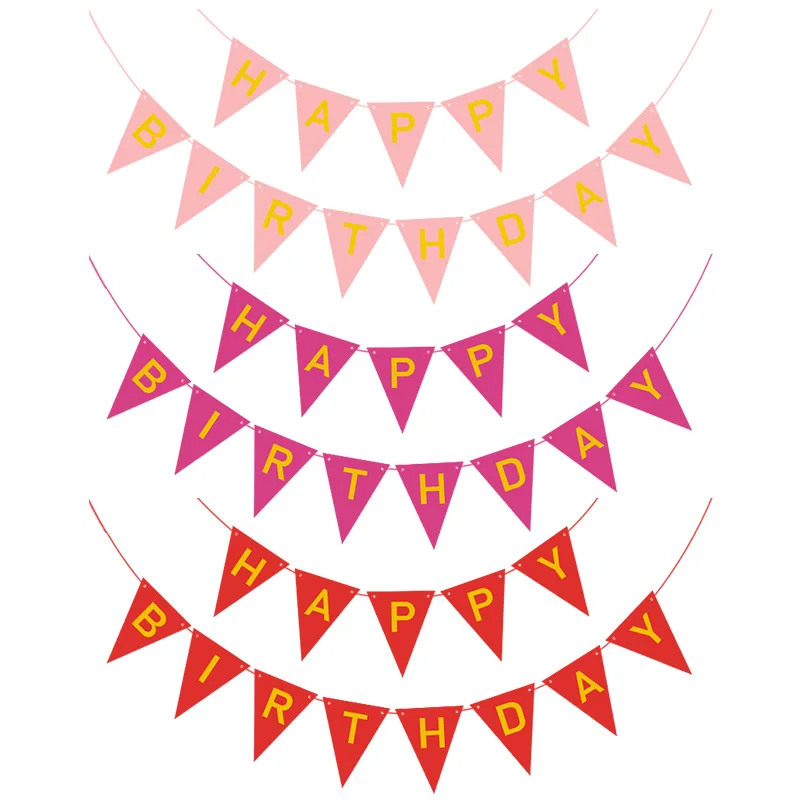 

1set Happy Birthday Paper Flags Letter Bunting Garland Pennant Baby Shower Kids Adult Birthday Hanging Banner Wedding Decoration