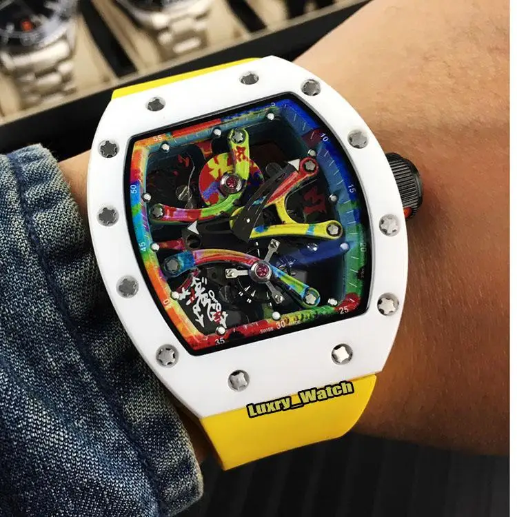 

Brand New Sapphire Glass TPZ Ceramic Skeleton Dial Mens Watch Miyota Automatic Mechanical 28800vph Canvas Rubber Strap Watches