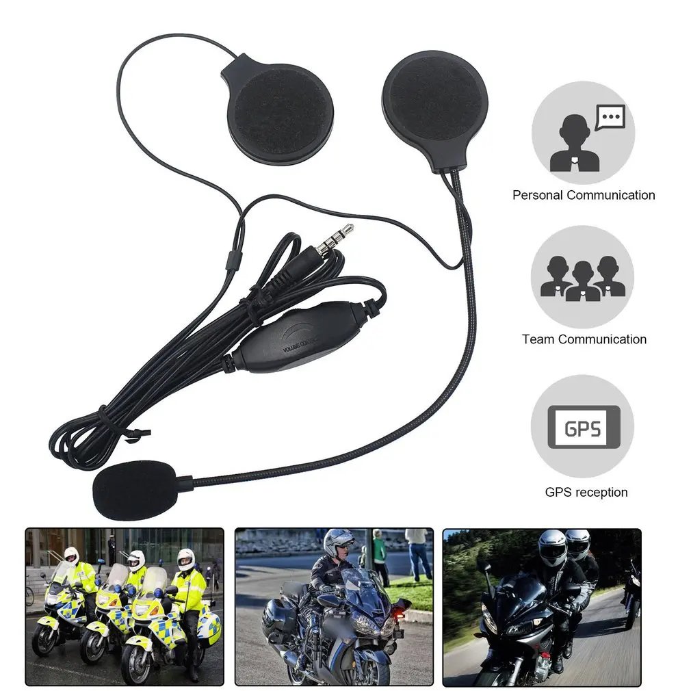 Ультратонкая мотоциклетная гарнитура 3 5 мм проводные наушники для шлема с