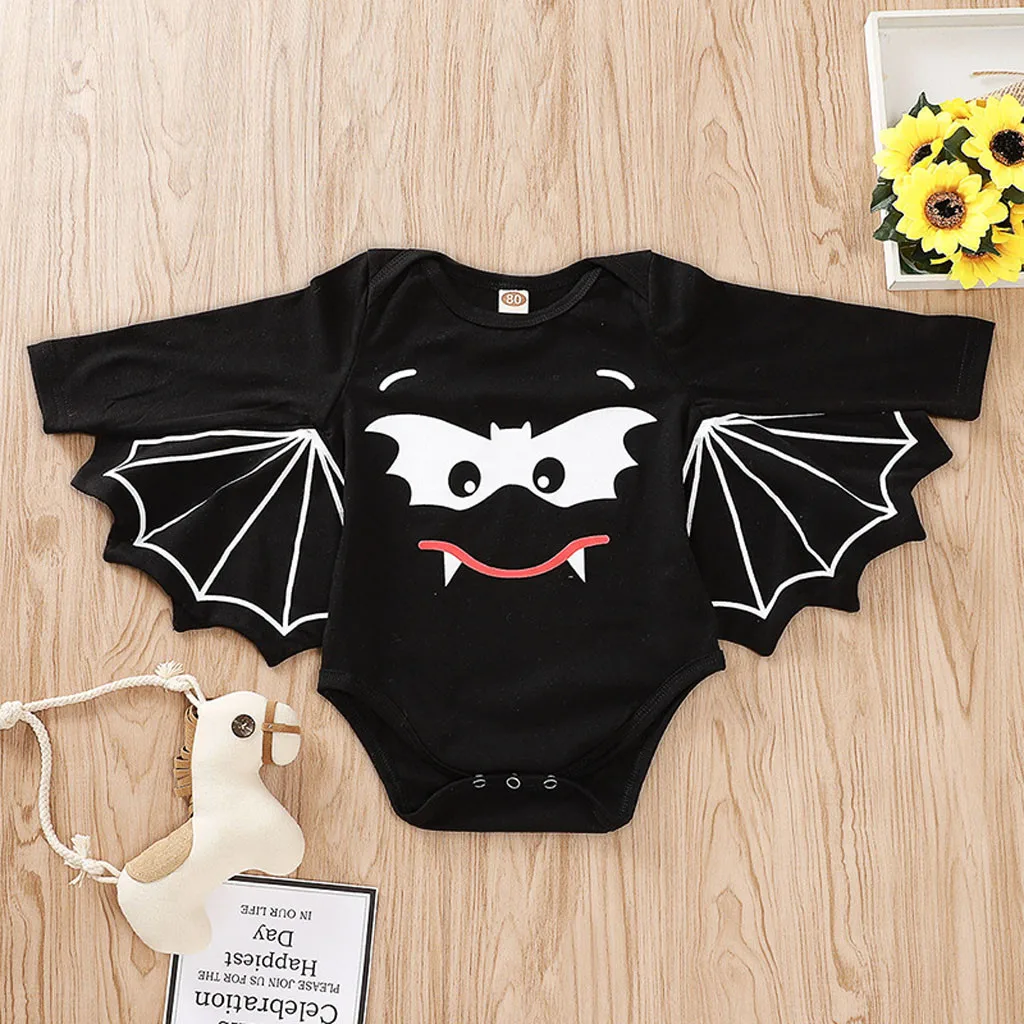 Cartoon Baby Bodysuit For Toddler Newborn Boys Girls Print Halloween Cosplay Costume baby body 2019 | Детская одежда и обувь