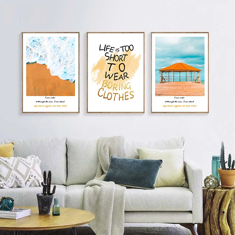 

Wall Art Canvas Painting Picture Modern Seascape Landscape Painting Art Canvas Picture Wall Quote Letter Print Wall Poster Decor