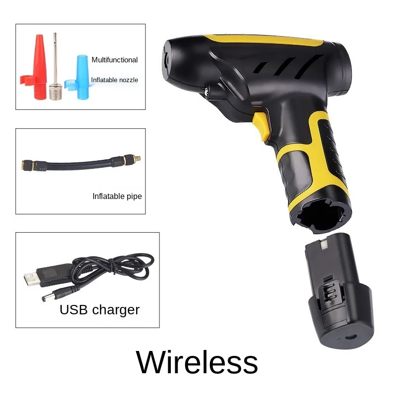 

120W Wireless Car Air Compressor Handheld USB Rechargeable Tire Inflator Digital Inflatable Pump Pressure Gauge Car Accessories