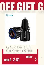 QC3.0 мини USB Автомобильное зарядное устройство для мобильного телефона планшета gps 3.1A быстрое зарядное устройство автомобильное зарядное устройство 2 порта USB автомобильный адаптер зарядного устройства для телефона в автомобиле