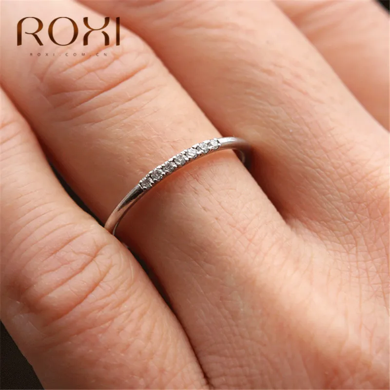 ROXI Micro Pave циркониевые кристаллические кольца для женщин классические