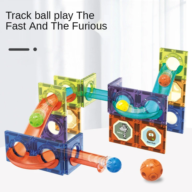 

Magnetic Light Ball Track Building Blocks Variety Diy Three-Dimensional Magnetic Film Children's Splicing Building Block Toys