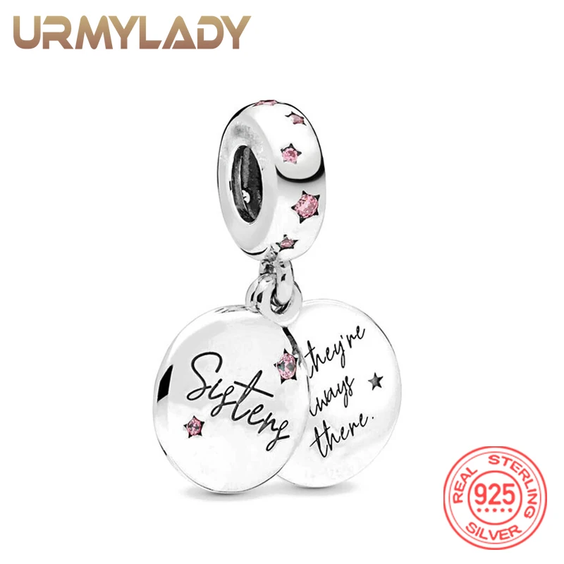

URMYLADY 925 Sterling Silver Round Bead Charm Bracelet Pendant For Women Wedding Party Jewelry