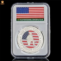 usa veterans soldier proudly served military war challenge token commemorative coin wpccb box