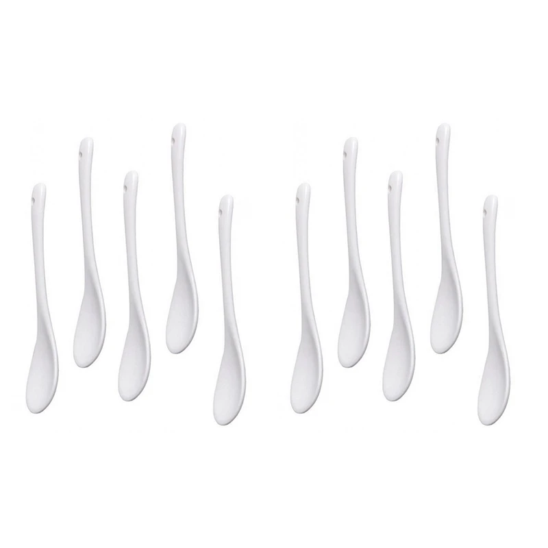 

10x Ceramic Spoon Teaspoon Spoon Jam Honey