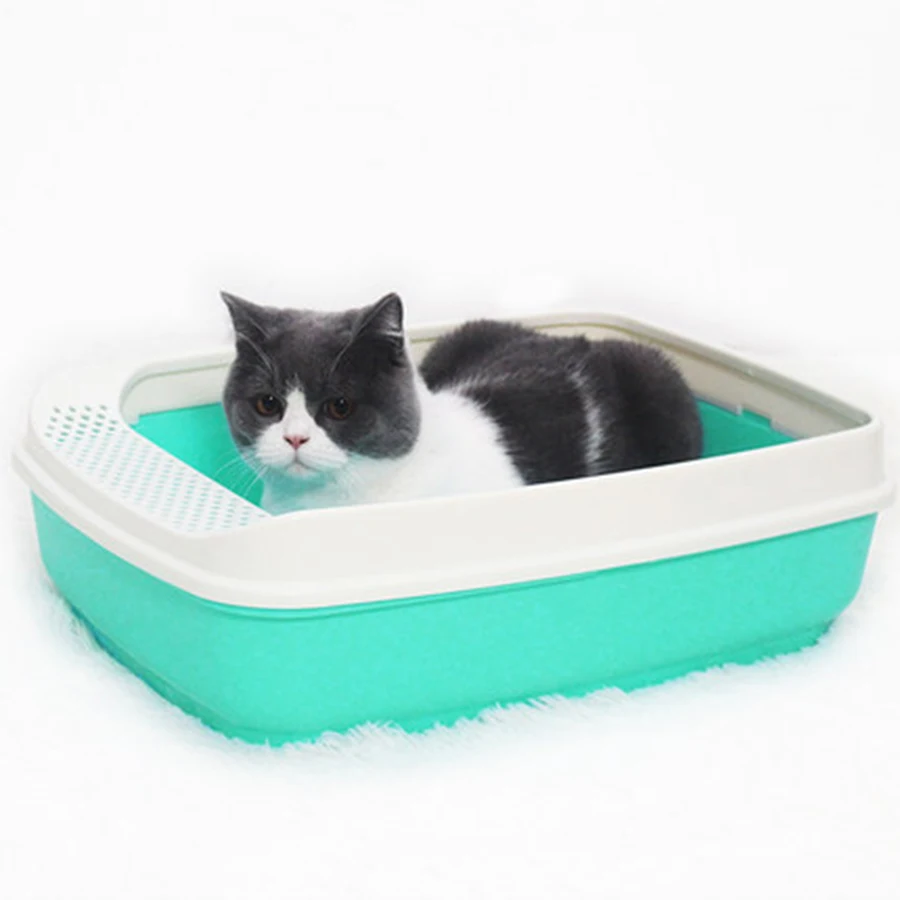 ПЭТ туалетный лоток кошачий ящик для мусора Большой Wc коробка анти-всплеск