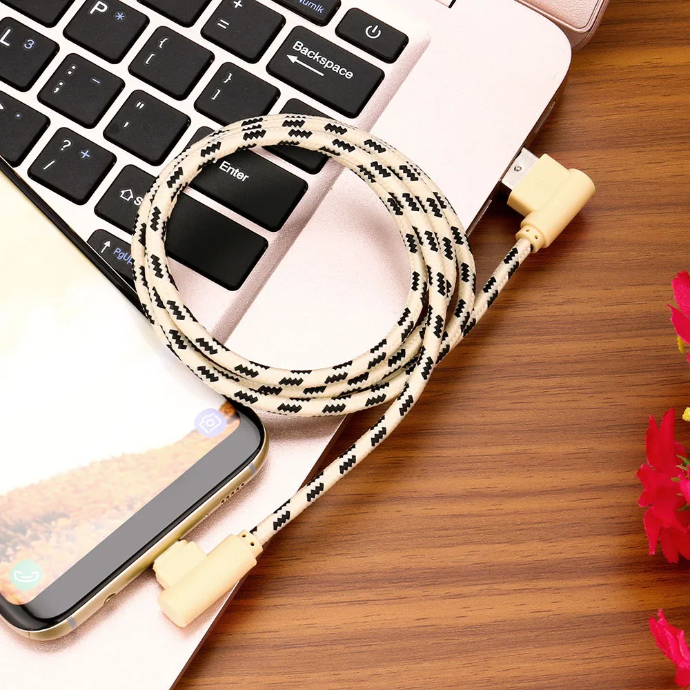 1 м USB Type C 2A для Samsung автоматическое отключение Быстрая зарядка нейлон Xiaomi
