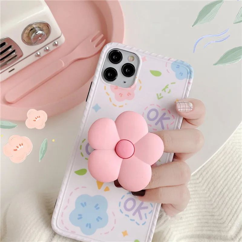 Милый мультяшный чехол для телефона iphone 11 Pro Max X XR XS с красивым цветочным