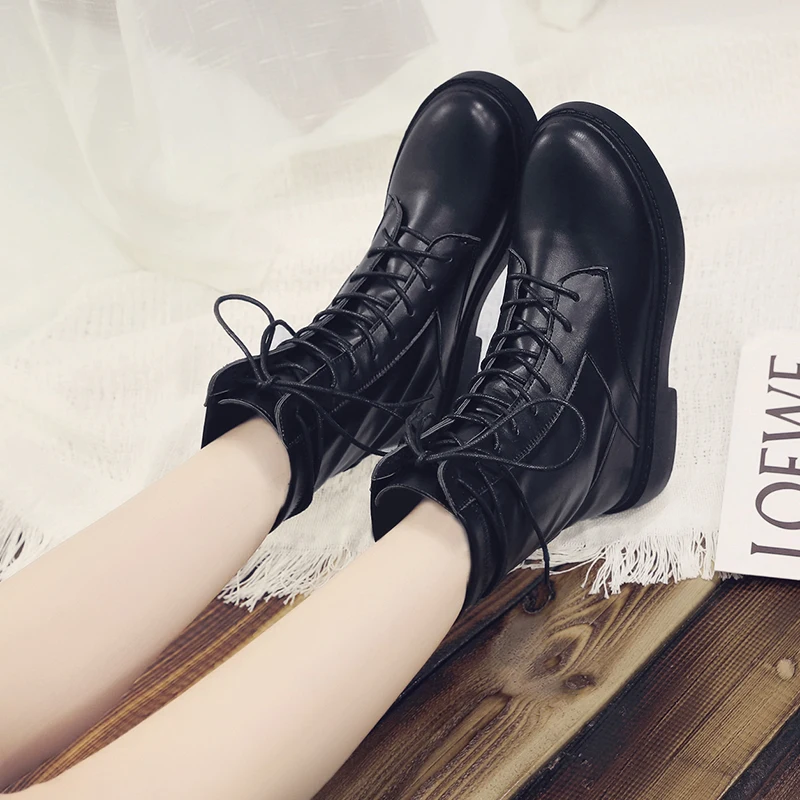 Зимние ботильоны из натуральной кожи в стиле ретро Цвет черный кофейный Женские