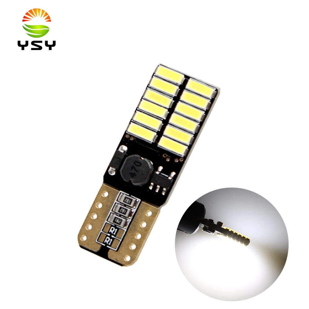 

1PCS Canbus T10 W5W 194 168 2825 4014 24 smd LED Bulbs for Car License Plate Lights side door courtesy Interior lights 12V