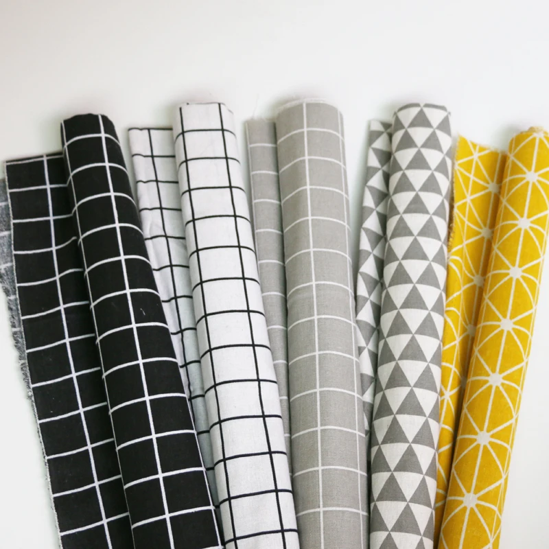 100*150 см в клетку классический геометрический узор натуральная хлопково льняная