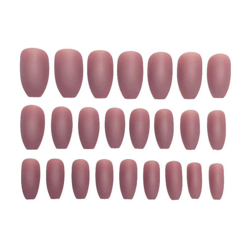 

24Pcs Square Head Matte False Nails Long Length Frosted Pure Color Ballet Fingernails Wearable Easy Operation for Girls STTX889