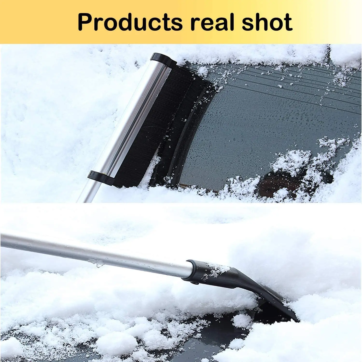 

Extendable Ice Scraper Snow Brush with ABS Shovel Head No Scratch Snow Removal for Cars Windshield Scrape Frost Ice Remover Tool