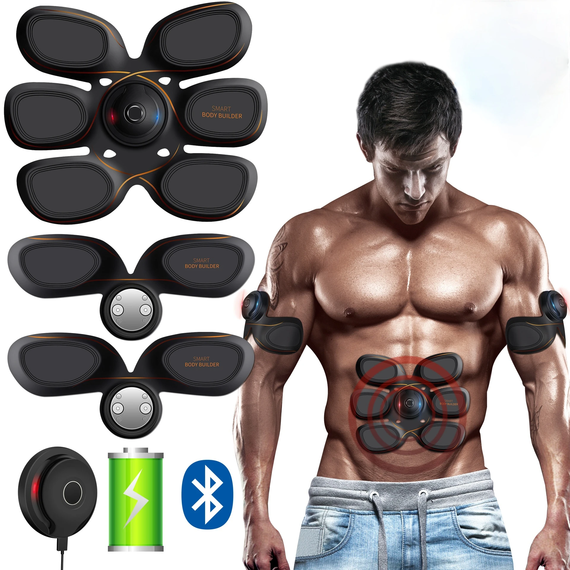 ems smart fitness abdominal muscle stimulator newest mobile phone application control home gym office fitness equipment free global shipping